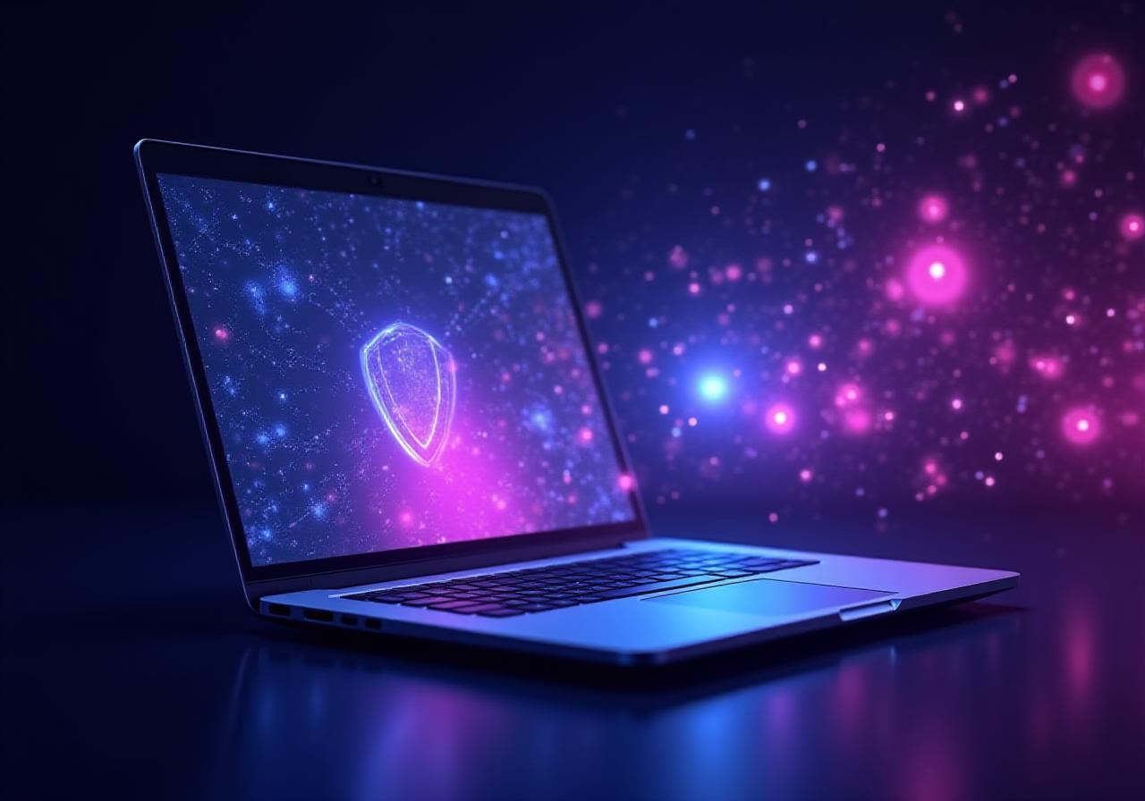 Cybersecurity visualization showing data protection